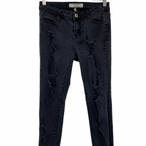 I&M Premium Women's Casual Destroyed Mid Rise Jeans Skinny Stretch Size 3